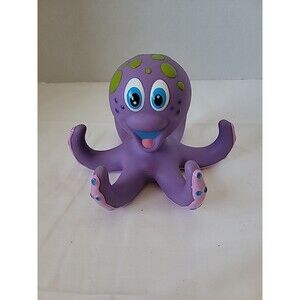 Nuby Purple Octopus Hoopla Floating Interactive Bath Toy - No Tossing Rings